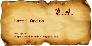 Marti Anita névjegykártya